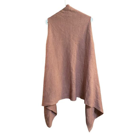 LOFT One Size Dusty Rose Pink Sweater Long Open Front Cardigan Sweater Vest - Picture 2 of 7